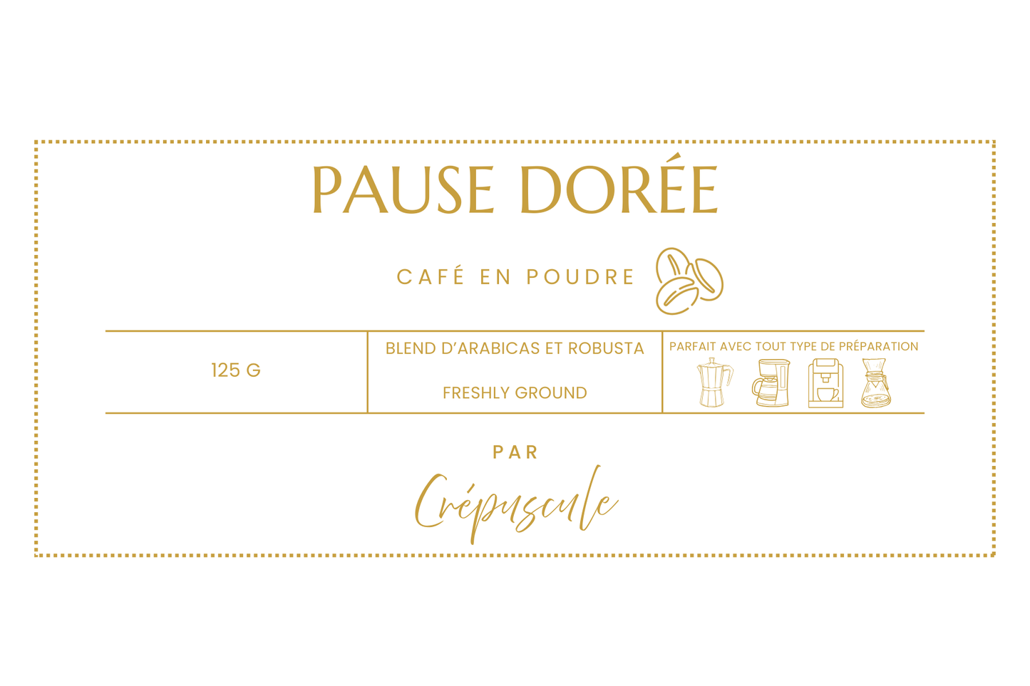 Pause Dorée – Café moulu (Blend Arabica & Robusta)